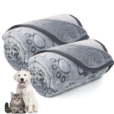 2 Pack Dog Blanket for Small Medium Dogs, Soft Washable Fleece Pet Blankets w...
