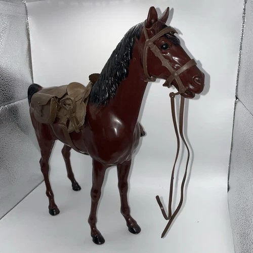 VINTAGE JOHNNY WEST ACTION FIGURE HORSE THUNDERBOLT  SADDLE,ACCESSORIES MARX￼
