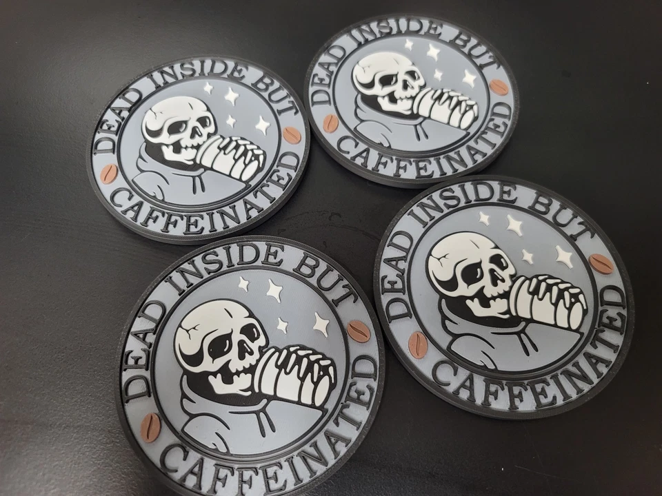 Juego de montaña rusa Dead Inside - Temática de café - Impreso en 3D - (Juego de 4) Foto 3 de 4