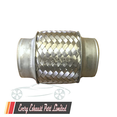 2.5" Internal Diameter X 8" Long Exhaust Flex Pipe | 200mm X 63mm Downpipe Repair Joint - Performance Exhaust Part