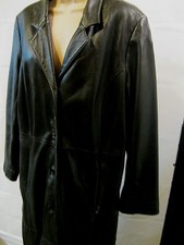 Centigrade Full Length Black Leather Jacket Women's Lg Thermalite Plus Dupont