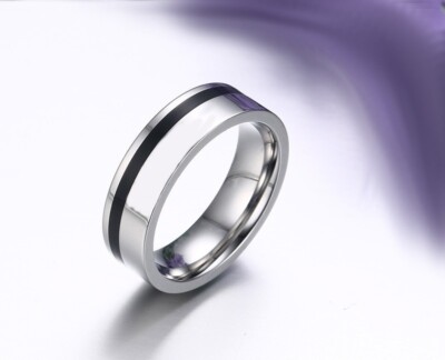 Ring Fingerring f. Damen und Männer Edelstahl Grau (Silber)(3)