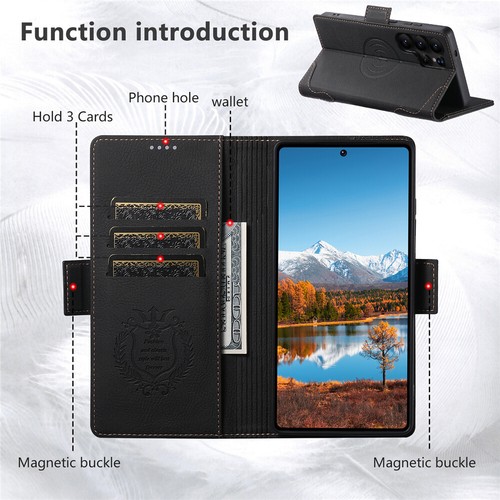For Samsung Galaxy S25 S24 S23 S22 Ultra MagSafe Case Leather Wallet Stand Cover - Picture 52 of 54