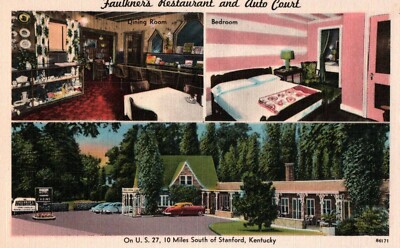 Postcard Faulkner's Restaurant and Auto Court Stanford KY Multiple Views