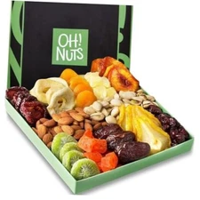 Dried Fruit and Nuts Gift Basket Green Gourmet Gift Box - 12 Assortment