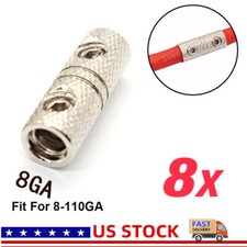 8x Wire Coupler Terminal Butt Connector 8 GA Gauge Input and Output Set Screw US