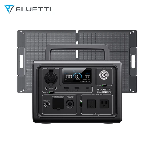 BLUETTI EB3A 600W Portable Power Station Generator LiFePO4 with 100W Solar Panel