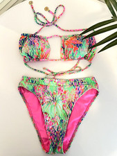 Luli Fama Size S / M Lemonade Rush Brazilian Bikini Bandeau Top Swimsuit