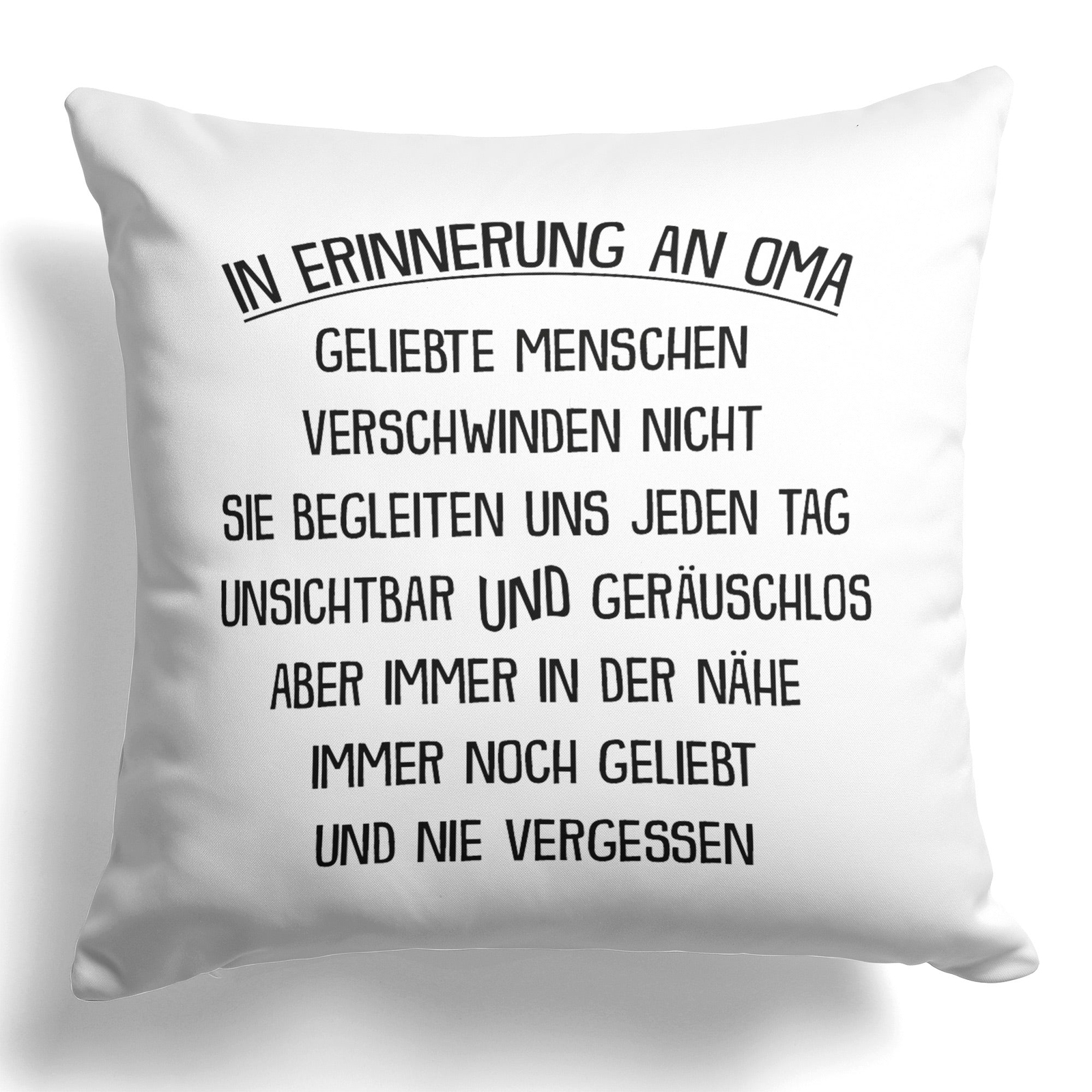 In Erinnerung an Oma Trauer Geschenk Kissen Andenken Grossmutter Kondolenz RIP