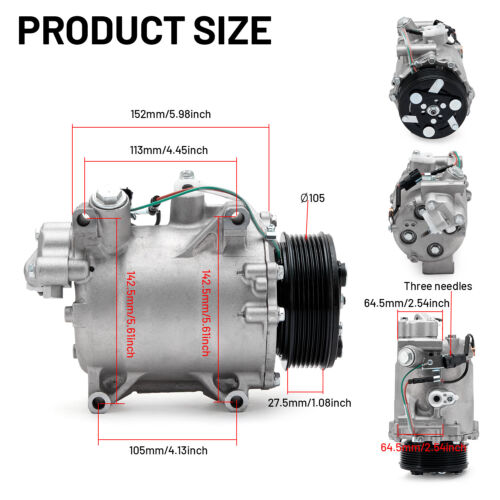 A/C Compressor w/ Clutch for Honda CR-V 2007-2014 Acura RDX 2007-2012 CO 4920AC - Picture 6 of 19