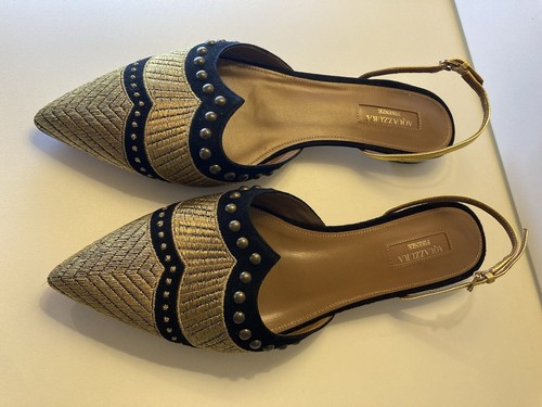 $795 NWoT Aquazzura Milanese Ballet Pointed Flats SzEU 30 Italy Women Sling Back - Picture 19 of 19
