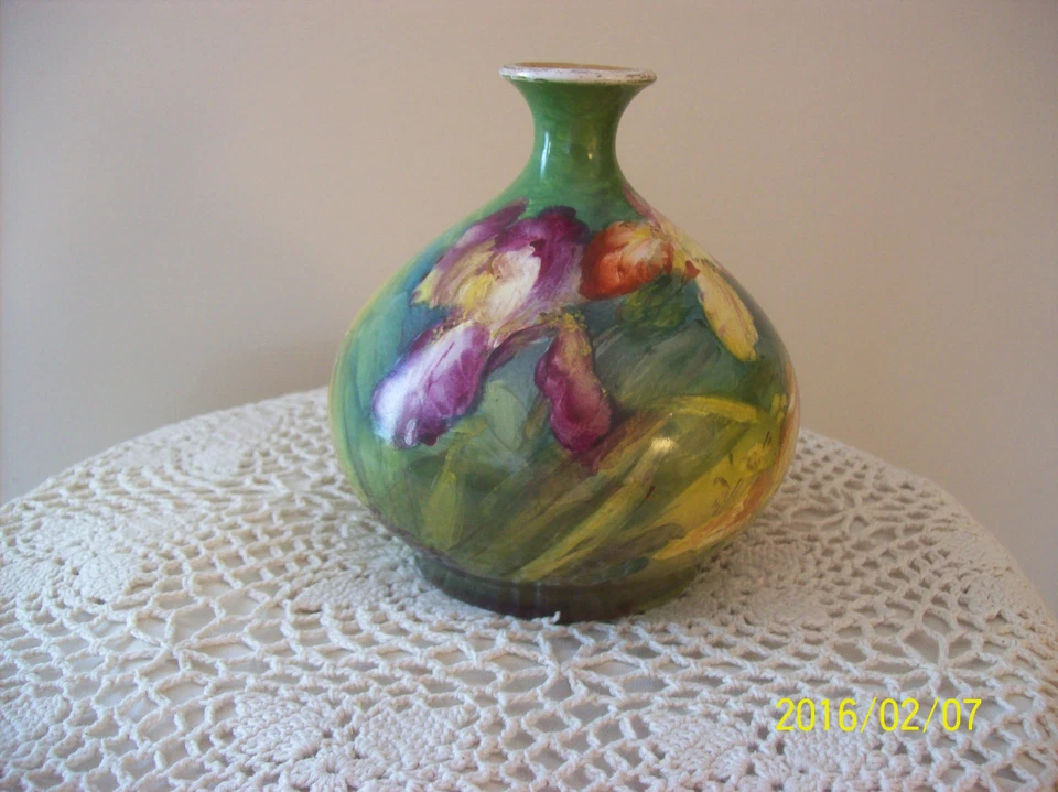 Jarrón antiguo Royal Bonn Franz Anton Mehlem barro iris fábrica 1888-1920 Foto 2 de 4