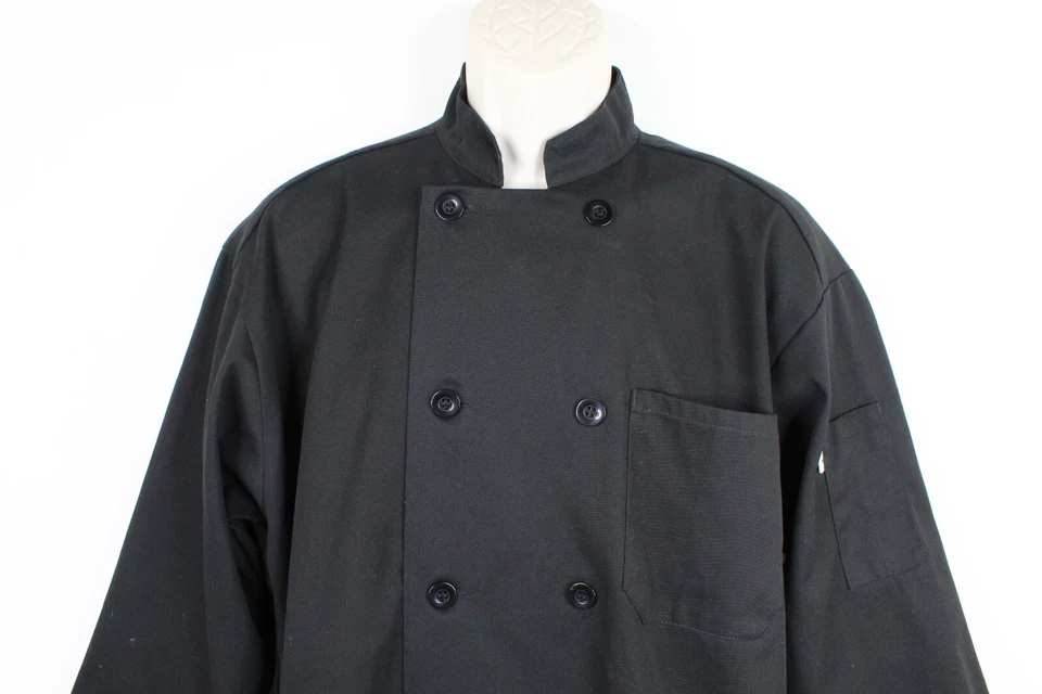Uncommon Threads Chef Coat Adult Small Black Short Sleeve - Image 2 of 4