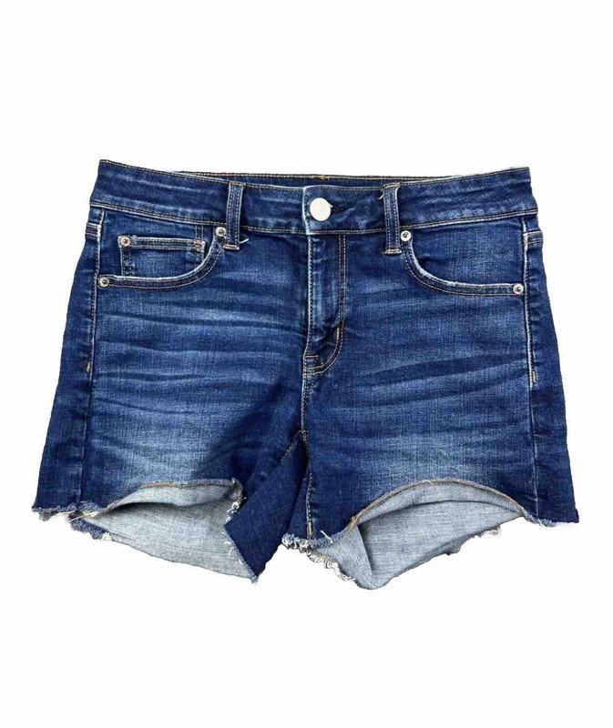 American Eagle Dark Washed Blue Denim Shorts Super Stretch Women’s Size 8