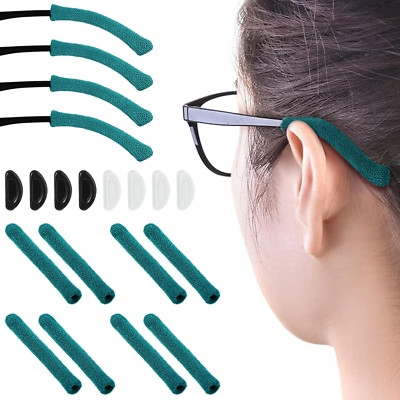 4 Paar Brillenbügel Polster,Brillenbügel überzug,4 Paar Nasenpads Brille Selbstk