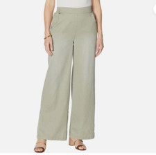 DG2 Diane Gilman SoftCell Side Slit Pull-On Pant Fashion Sage Tall Large NEW NWT