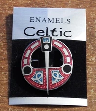 Celtic Enamels Scarf Clip Silver Tone 1 3/8" NEW!