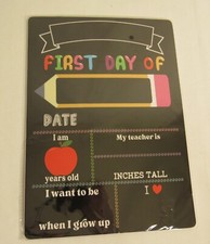 First  Last Day of School Chalkboard, Double-sided, Pencil Style - NEW