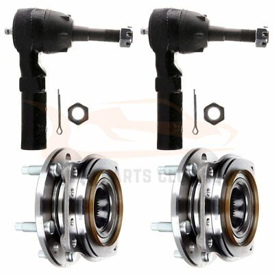2 Outer Tie Rod End 4 pc  2 Front Complete Wheel Bearing And Hub Assembly