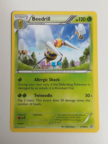 Pokémon TCG Beedrill Primal Clash 3/160 Regular Rare