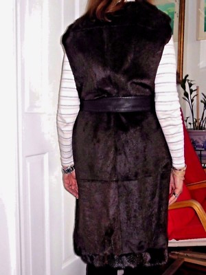 New''  Gian Franco Feree''  Designer Brown  Sheer Mink long vest size L