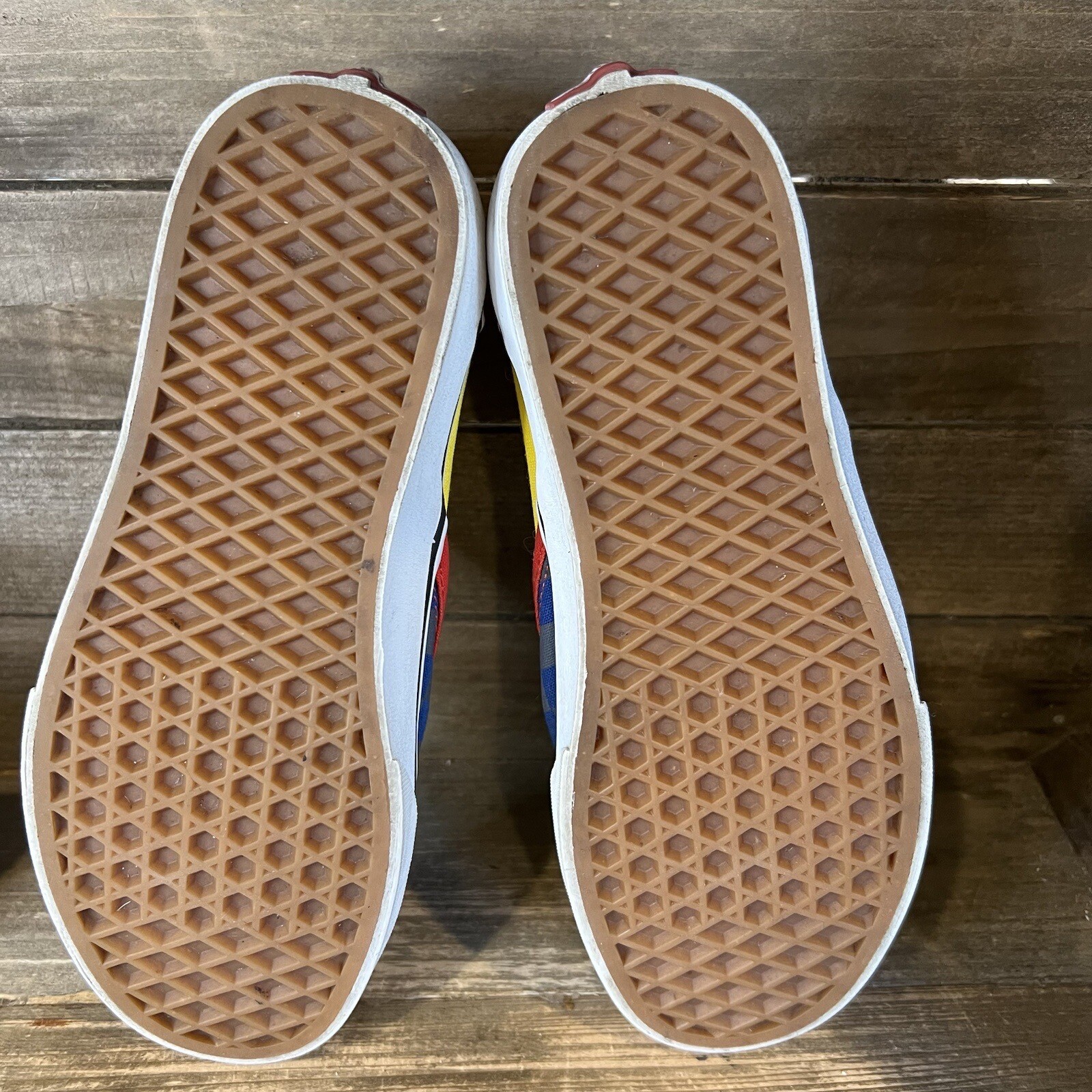 Womens Vans Classic Slip-On ColorBlock Checkerboard Sneakers Shoes Size 7.5 GUC thumbnail 5