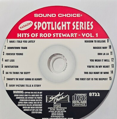 SC8722 ROD STEWART     SOUND CHOICE KARAOKE CDG  LOT WA