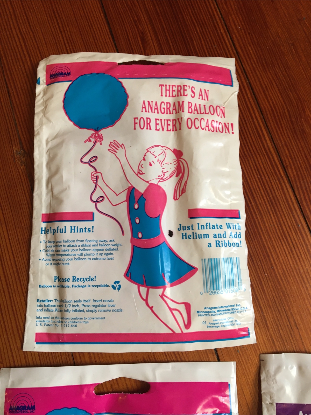 3 Vtg Anagram Happy Mother’s Day Bear  Metallic Balloon NEW Mylar Simon Elvin A8