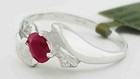 GENUINE 0.68 Cts RUBY & DIAMOND RING 10K WHITE GOLD - Free Certificate Appraisal — photo 4
