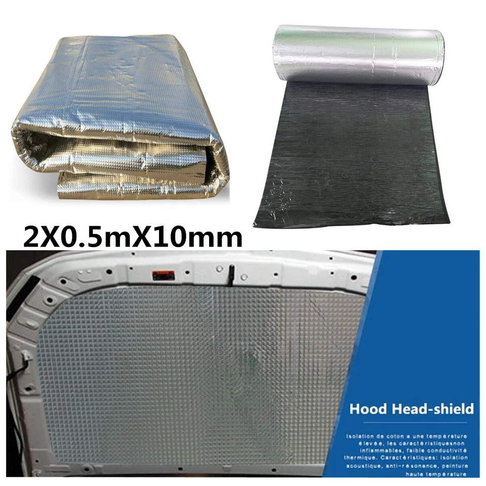 10mm Car Engine Hoods Sound Proofing Deadening Heat Thermal Insulation Foam Mat - Изображение 3 из 4