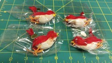 New Old Stock Red  White Bird on wire for crafting / floral arrangements NOS