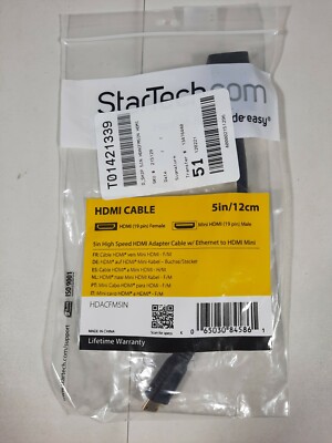StarTech 0.4FT High Speed HDMI Female to HDMI Mini Male Adapter Cable - Black
