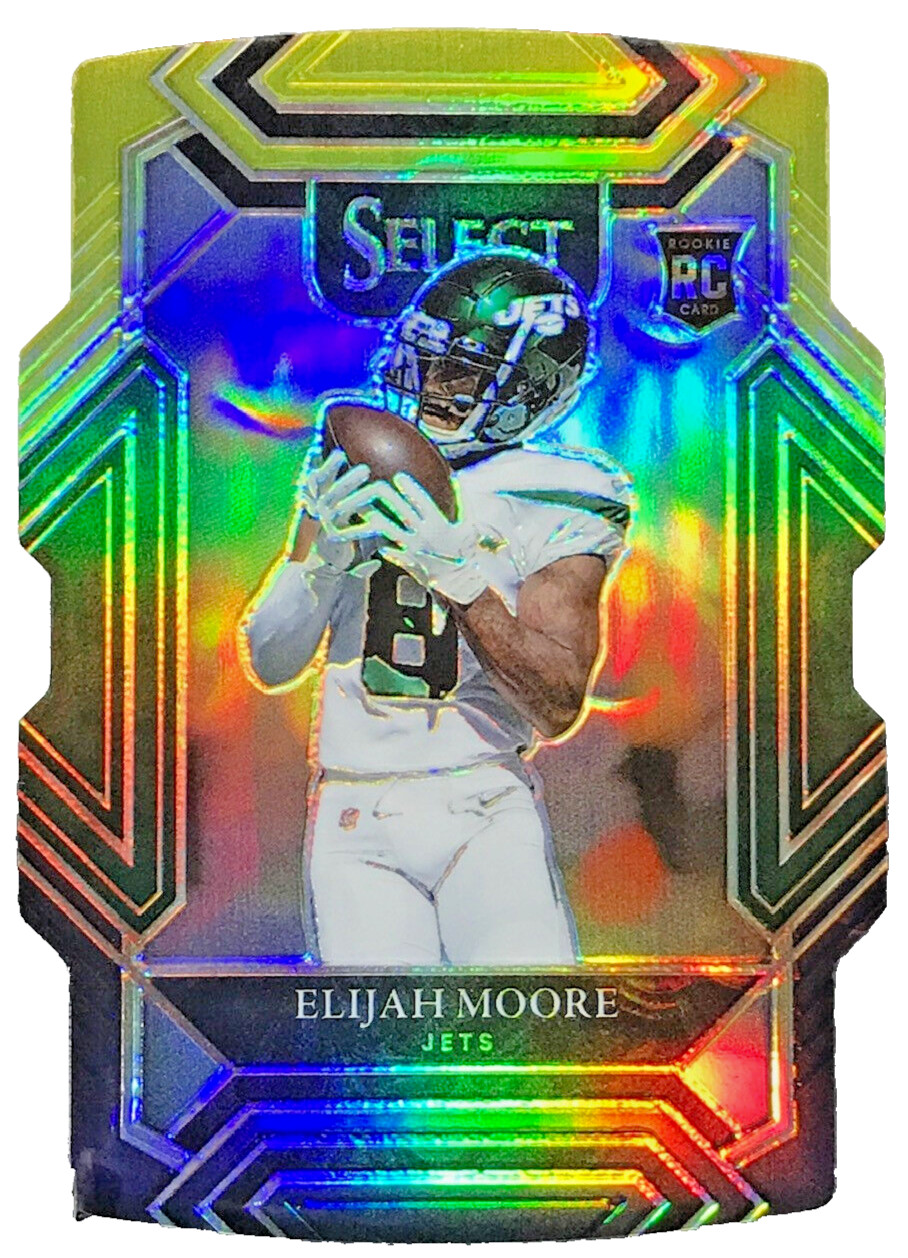 2021 Panini Select Elijah Moore Gold Die-Cut Prizm Rookie RC Parallel #256 AG2