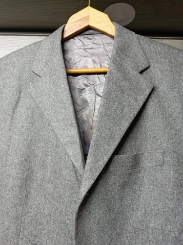 Vintage handtailored wool cashmere Bespoke classic 3 button gray suit 40R - Picture 4 of 17