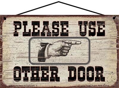 Please Use Other Door Sign Pointing To The Right Directional Hand Pointer