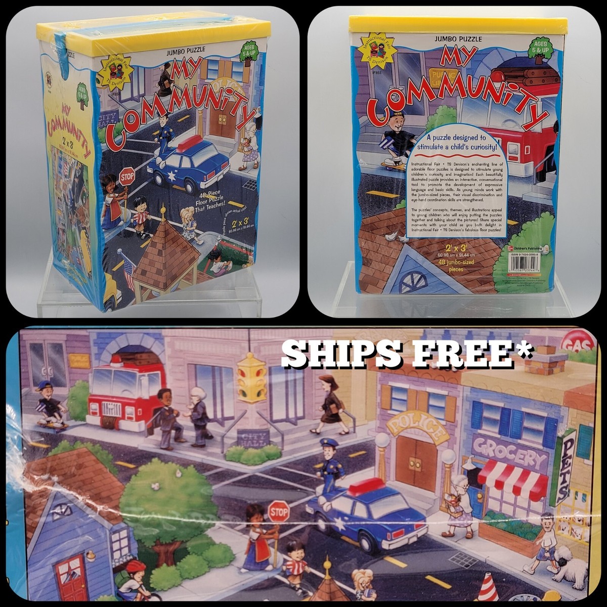 My Community 48 Piece Learning Floor Puzzle 2'x3' Vintage Factory