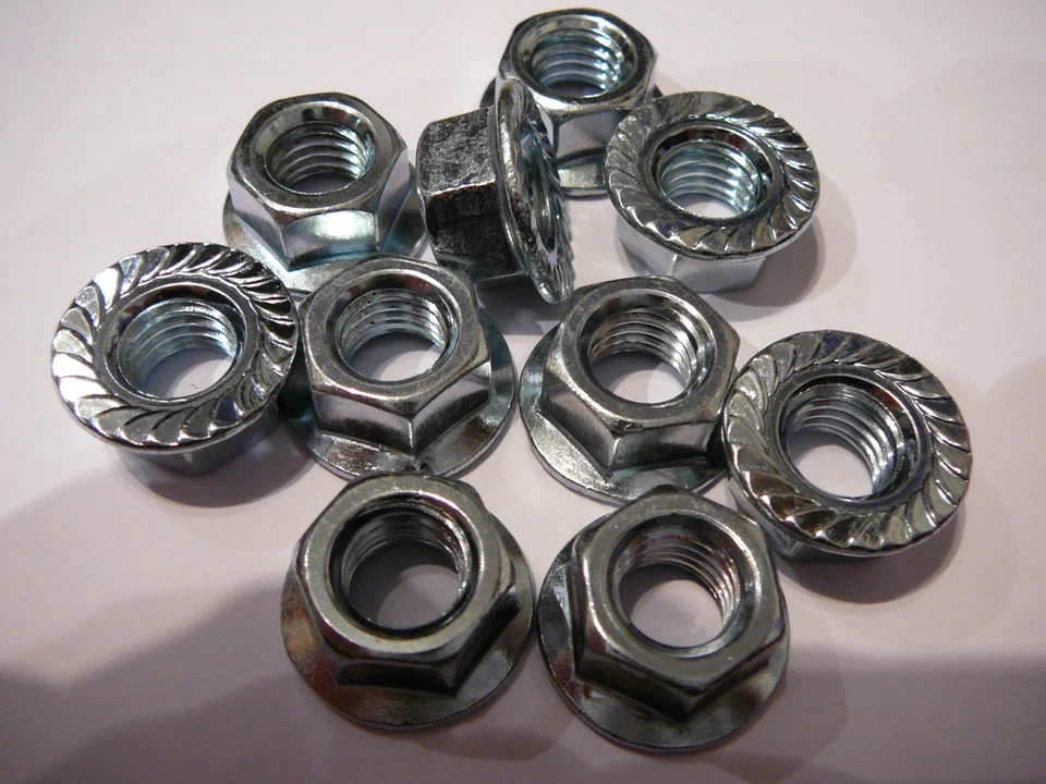 m10 serrated flanged nuts zink plated great for bikes garden home jobs 10 pack