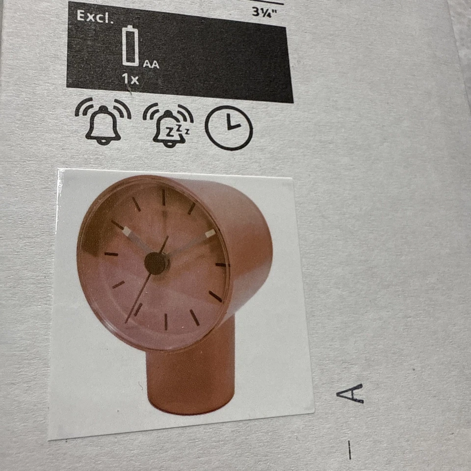 IKEA BONDTOLVAN Alarm Clock Analog pale Pink  3-¼" x 3-½" 305.110.14 - Image 3 of 3