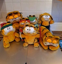 Vintage Garfield Dakin 1978 Plush Soft Toy x7 Bundle - Cupid, Hooked, Pooky