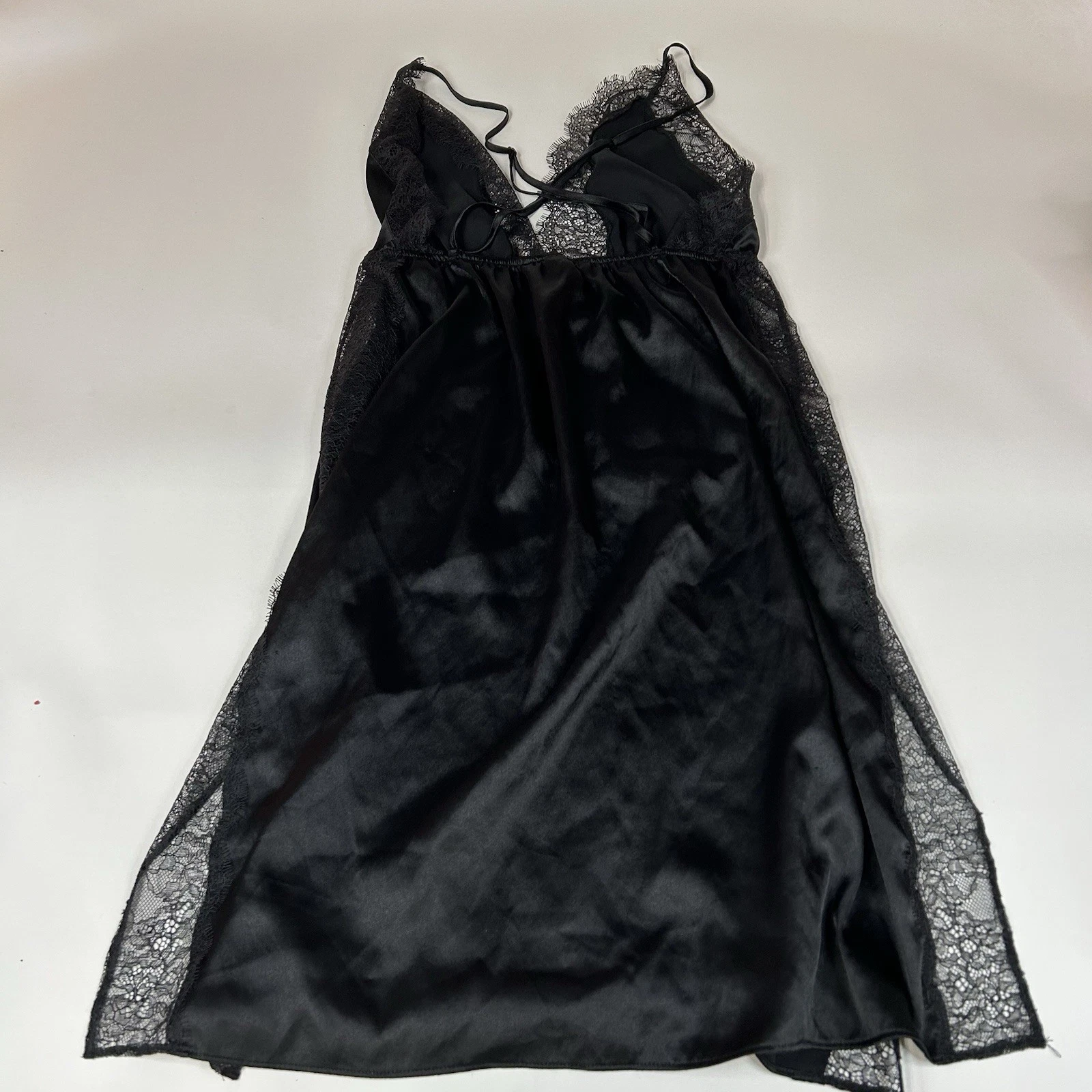 UNDERCOVER Abito slip Victorias Secret Lingerie taglia media nero pizzo floreale sfoderato #4022