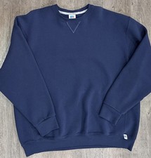 Russell Athletic Mens Vintage 90s Pullover Blank Sweatshirt Navy Blue Size XXL