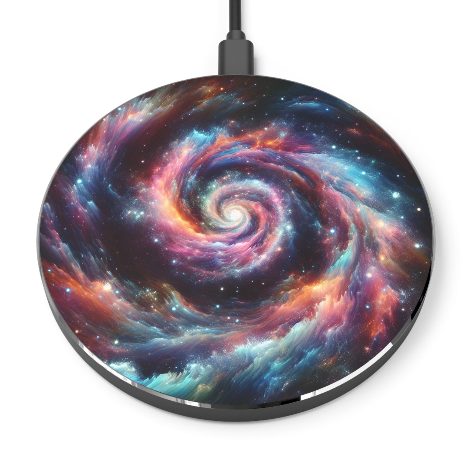 Cosmic Swirl Galaxy Wireless Charging Pad with Fast Space Design