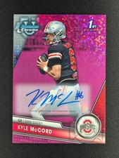 Kyle McCord 2023 Bowman Chrome 1st Fuchsia Mini Diamond Refractor AUTO /150 OSU