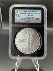 2008 W American Silver Eagle, NGC MS 69, Annual Dollar Coin Set, Black Core