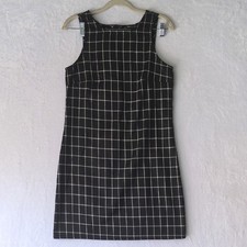 SHEIN Junior's Black Plaid Cutout Sleeveless Academia Mini Dress Size XS