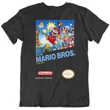 Classic Video Game Super Mario Bros. Euro Edition Cover Art T Shirt