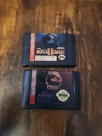 Mortal Kombat 1 & II Sega Genesis 2 Game Lot Bundle Cleaned Read Description 