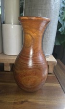 Vintage Hand Turned Wooden Vase 10  Exotic Hardwood MCM Studio Art Vessel 98
