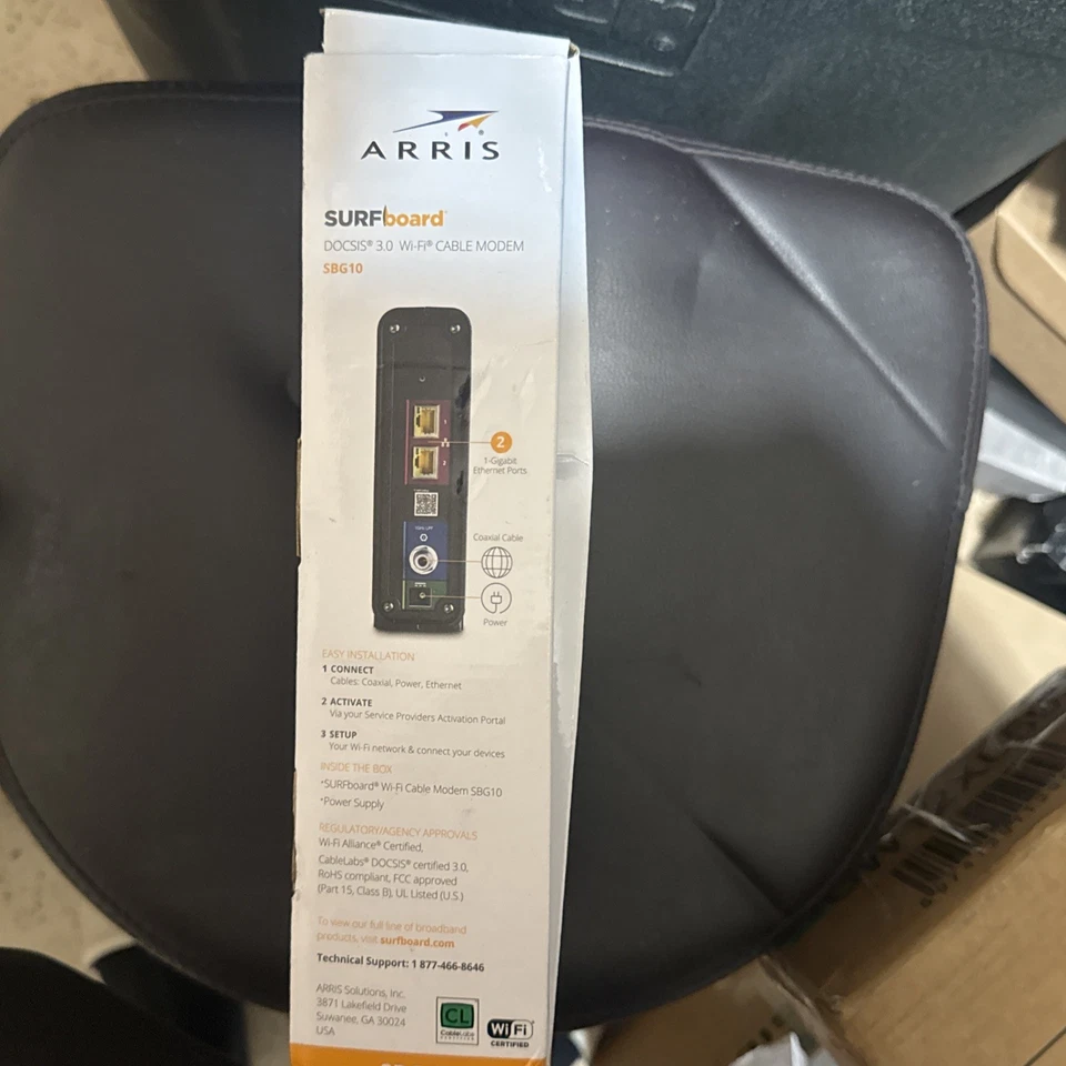 ARRIS SURFboard SBG10 DOCSIS 3.0 16 x4 Gigabit Cable Modem & AC1600 Wi-Fi Router - Image 4 of 4