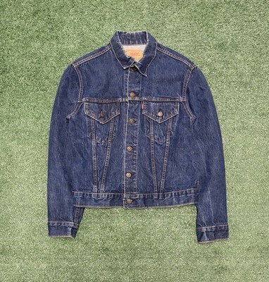 True Vintage 60 s Levis Big E Dark Wash Denim Jean Jacket Stamped